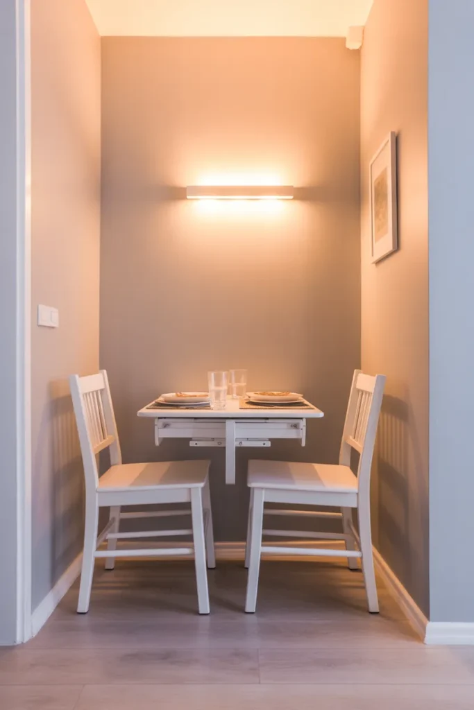Fold-Down Wall Table to Reclaim the Room When Dining Is Done