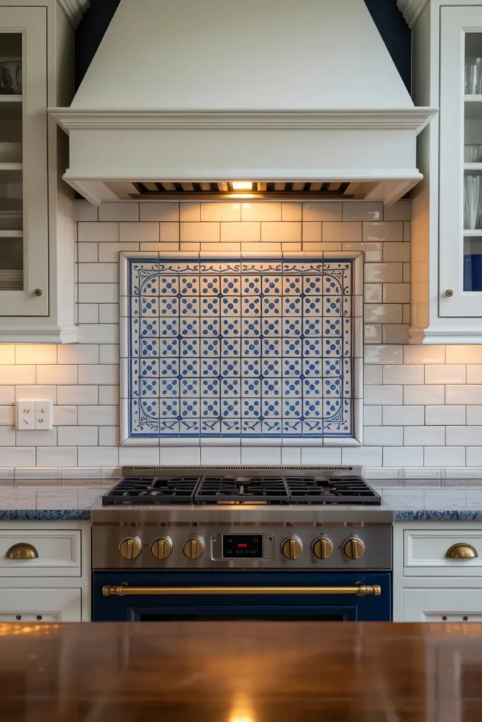 Handpainted Spanish Tile Accent Backsplash