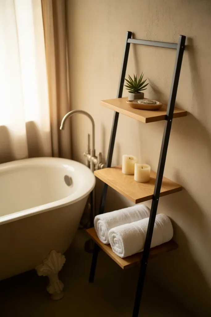 Ladder Shelf Leaning Against the Wall