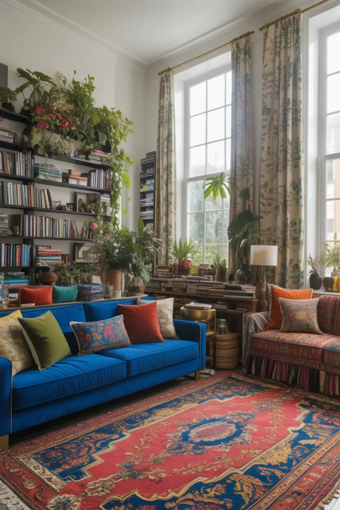 Layer Maximalist Decor in a White Room to Prove Maximalism Does Not Require Dark Walls