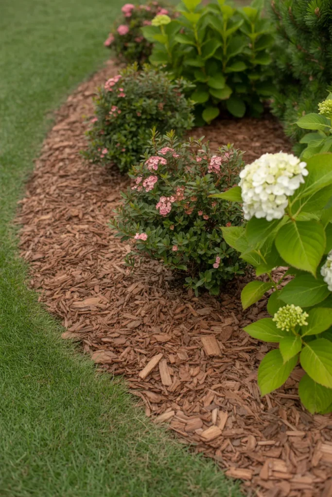 Mulched Shrub Border That Suppresses Weeds All Season