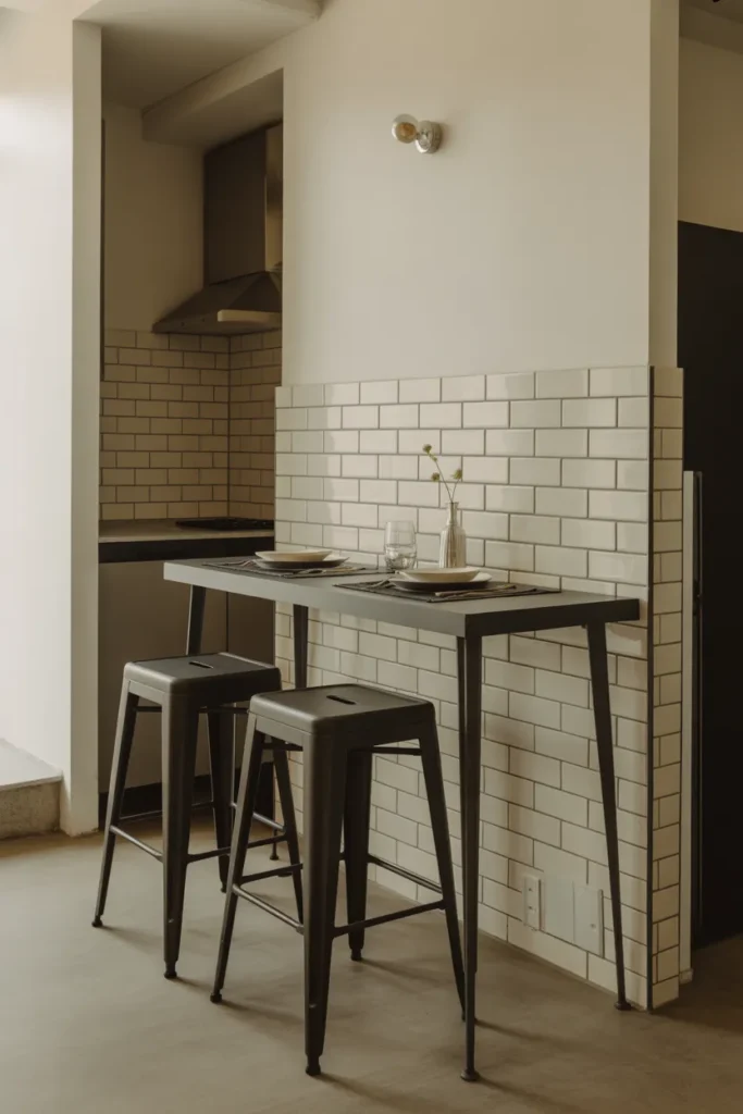 Narrow Console Table as a Dining Table for One or Two