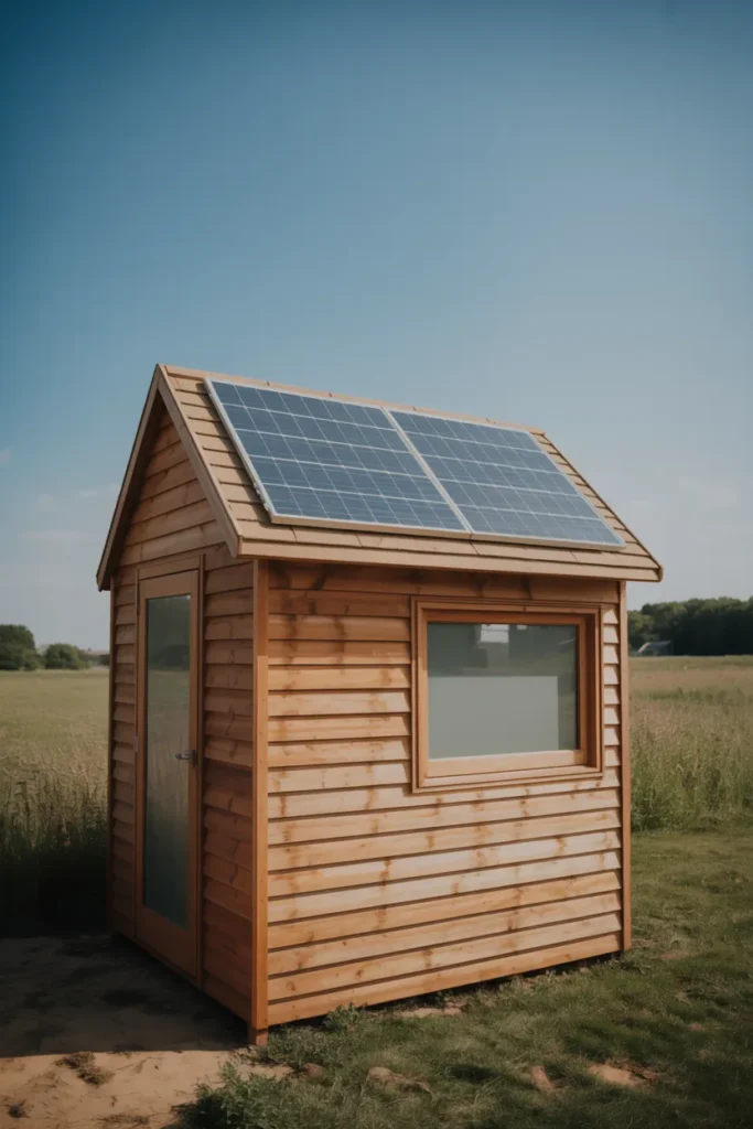 Off-Grid Solar-Powered Shed With Battery Storage and LED Lighting