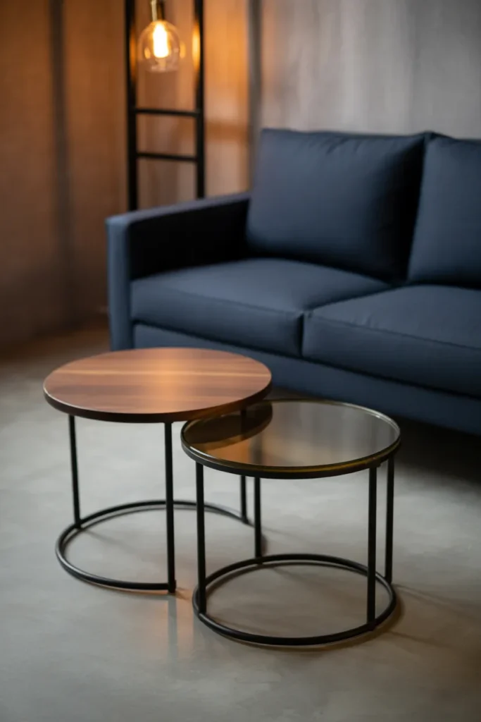 Place Two Nesting Round Tables Together for a Flexible Small-Space Layout