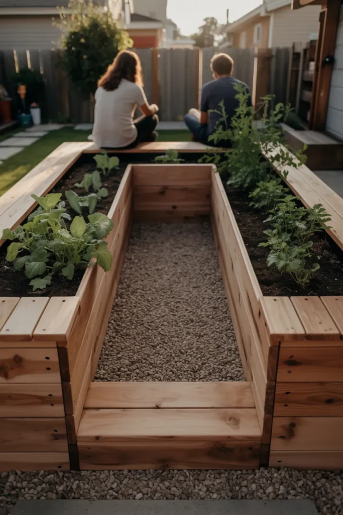Raised Garden Beds With Built-In Seating Edges