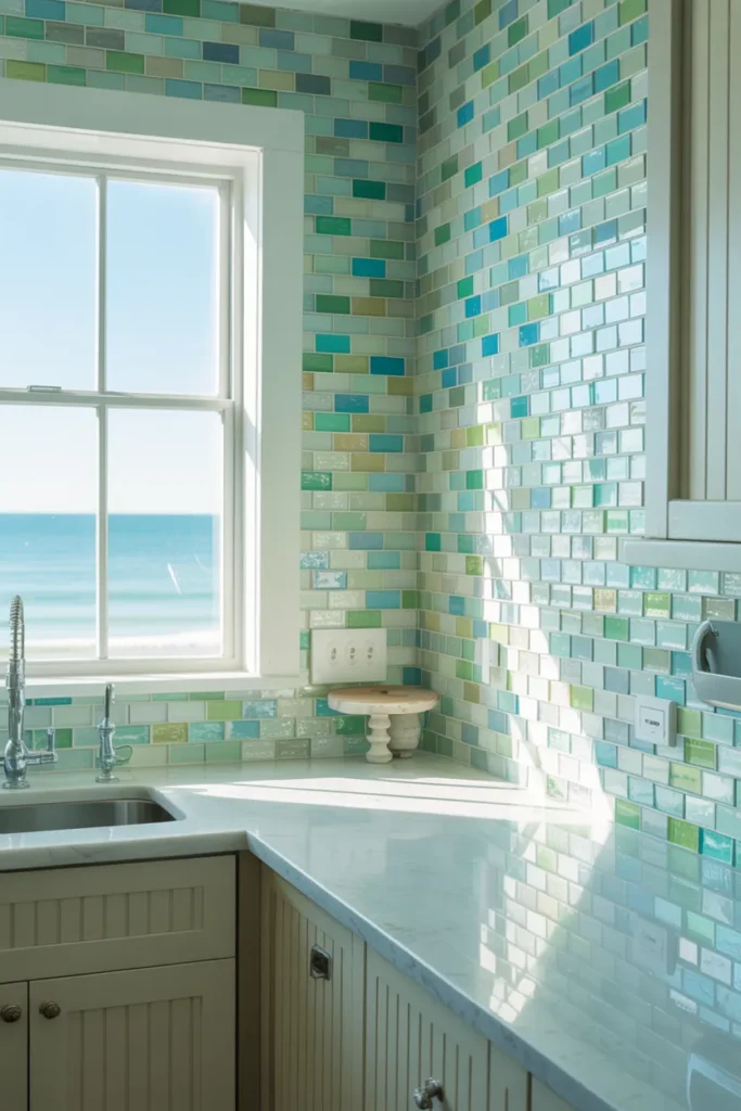 Recycled Glass Mosaic Backsplash