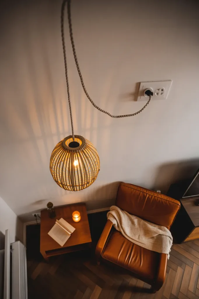 Replace a Builder-Grade Light Fixture with a Plug-In Pendant That Leaves No Trace