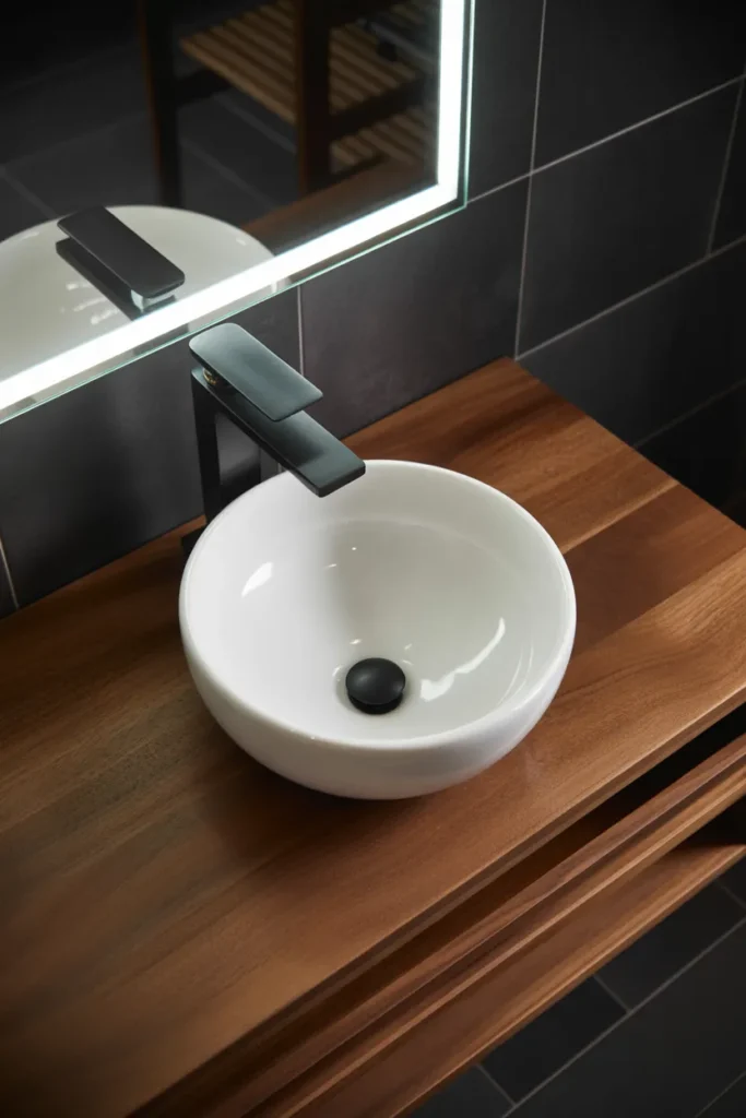 Single Vanity With Vessel Sink