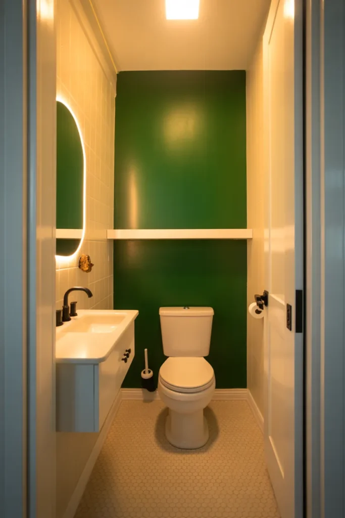 Strategic Use of Dark Accent Color to Add Depth Without Closing In the Space