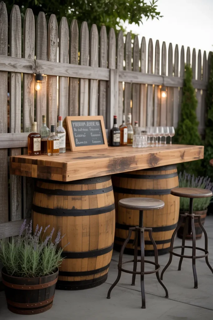The Barrel and Reclaimed Wood Bar That Builds Character With Low-Cost Materials