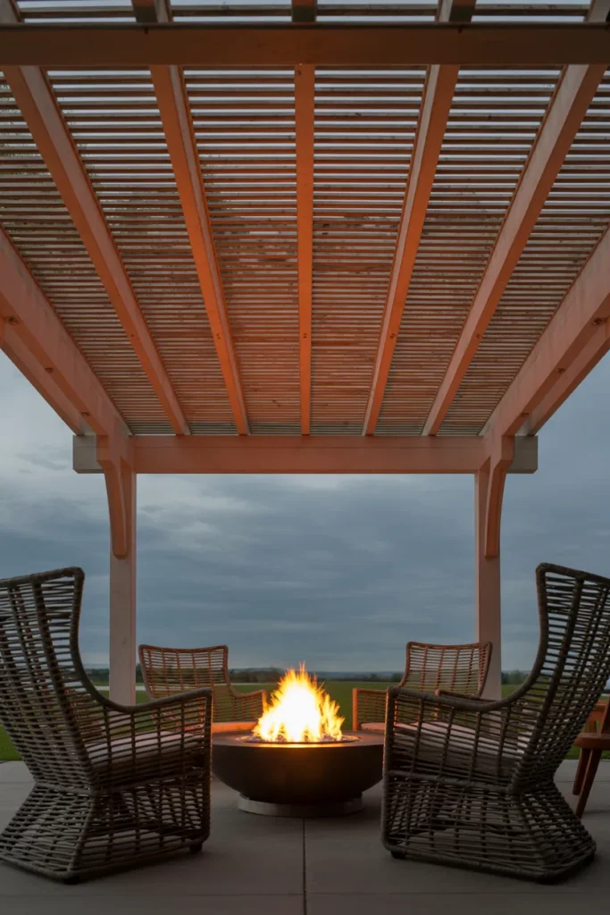 The Covered Patio Fire Pit Setup With Proper Clearance Planning