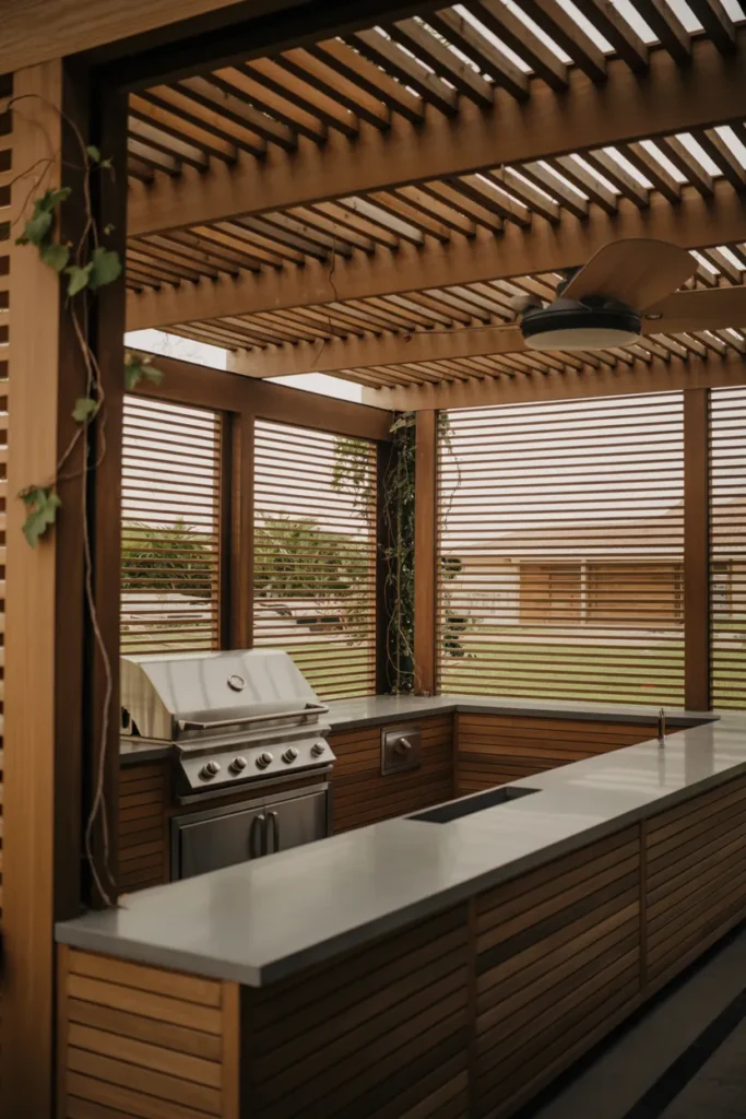 The Covered Pergola Grill Zone With Ventilation Planning