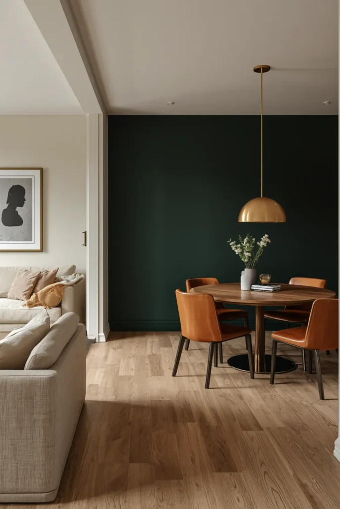 The Dark Dining Room Within a Light Open Plan That Creates Deliberate Contrast