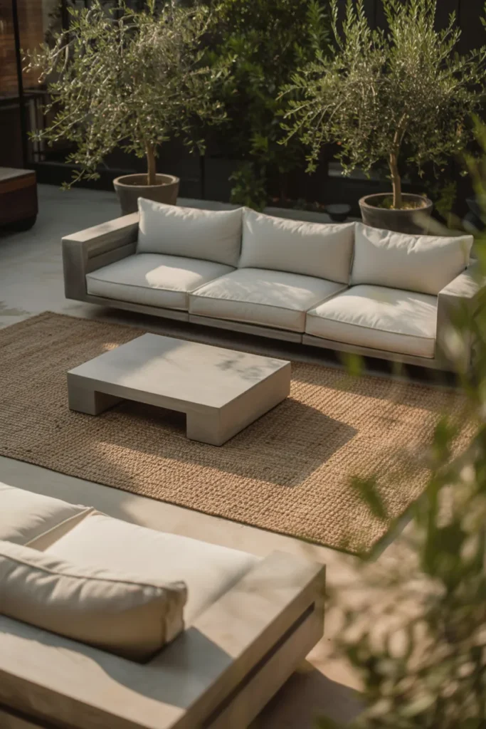 The Floating Sectional Layout for Mid-Size Patios