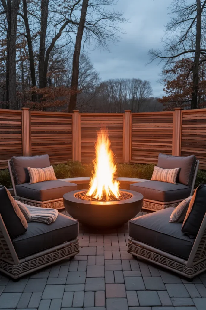 The Four-Season Fire Pit Patio Designed for Year-Round Use in Cold Climates