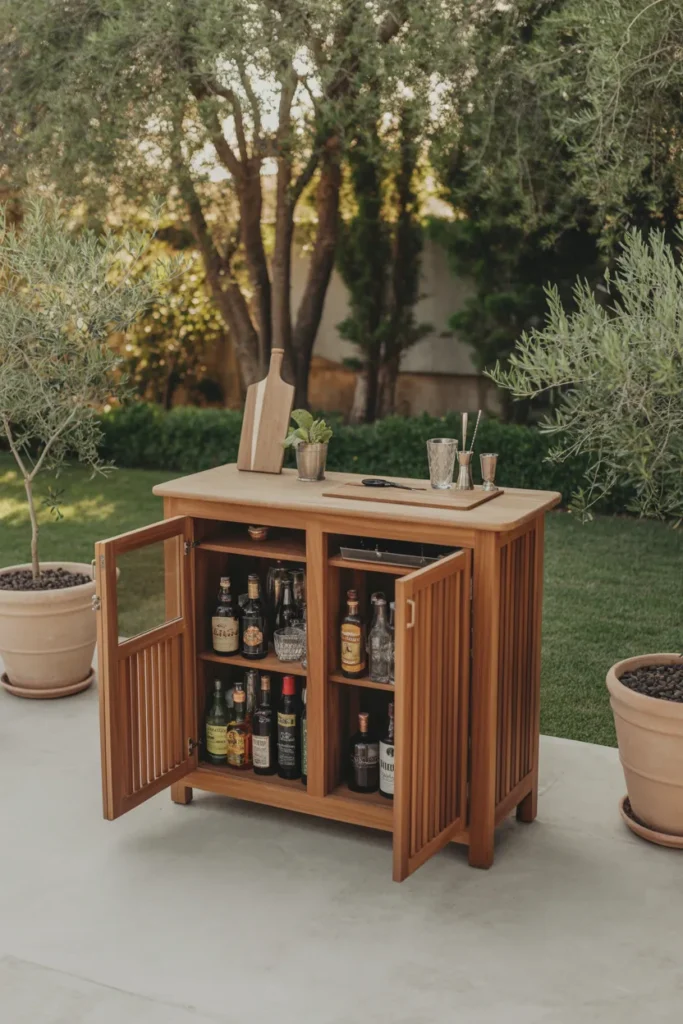 The Freestanding Outdoor Bar Cabinet That Sets Up in an Afternoon and Moves With You