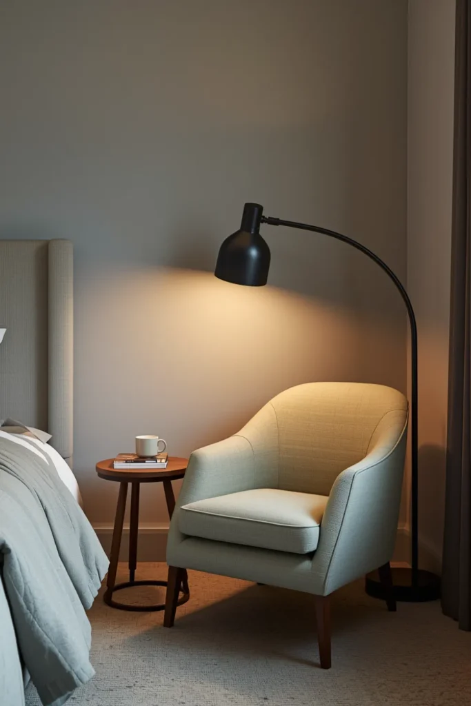 The Guest Bedroom With a Reading Nook That Gives Long-Stay Guests Personal Space
