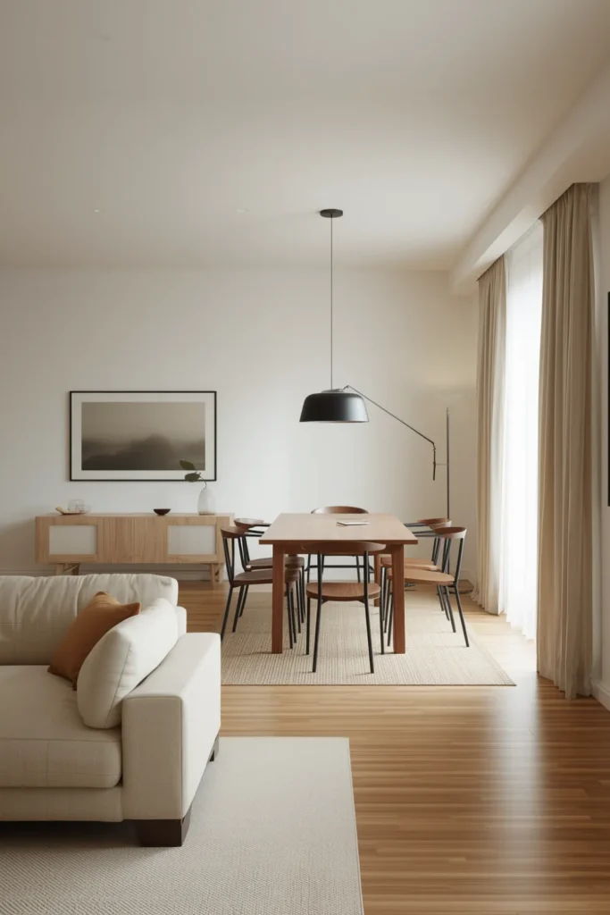 The Japandi Open Plan That Balances Minimalism With Warmth Across Both Zones