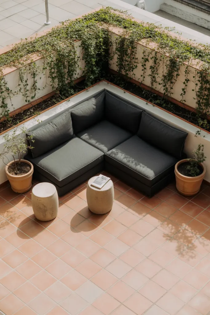 The L-Shape Conversation Corner for Small Square Patios