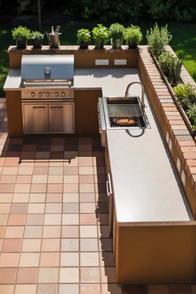 The L-Shaped Outdoor Kitchen for Corner Patios