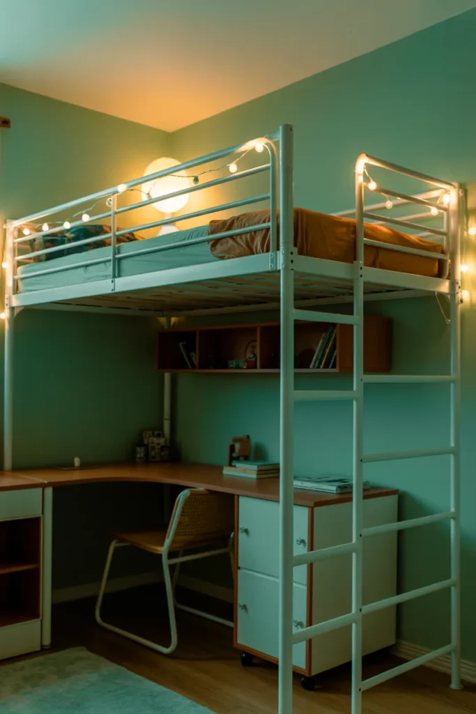 The Loft Bed Desk Combo That Doubles a Small Room's Usable Area
