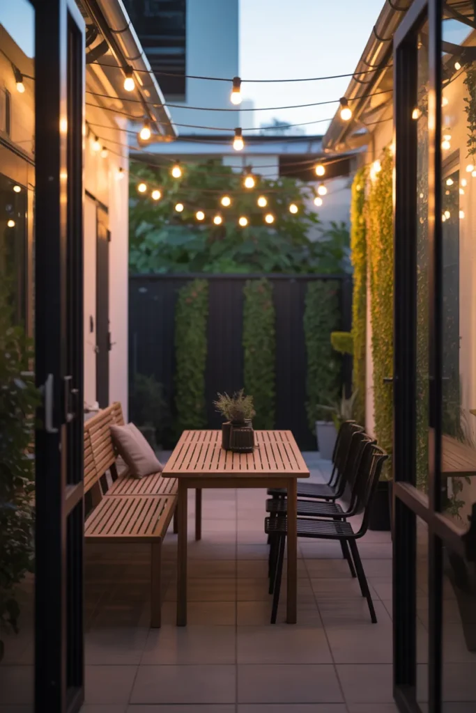 The Narrow Side Yard Dining Setup