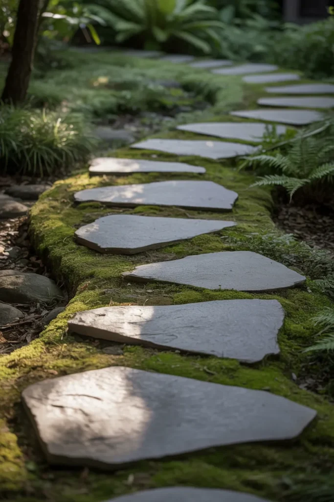 The Naturalistic Japanese Path Design That Connects Two Yard Zones