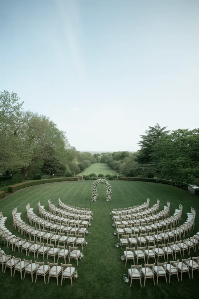 The Outdoor Ceremony Seating Layout That Works for Uneven or Sloped Ground