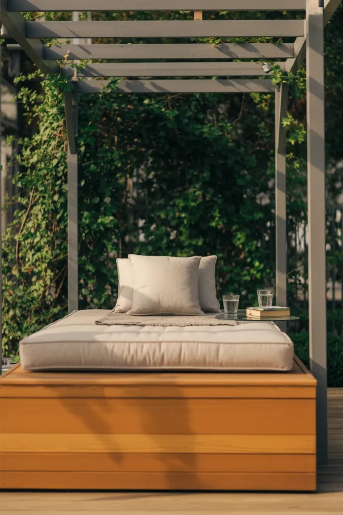 The Outdoor Daybed Built from a Simple Platform Base and Weather-Resistant Cushions