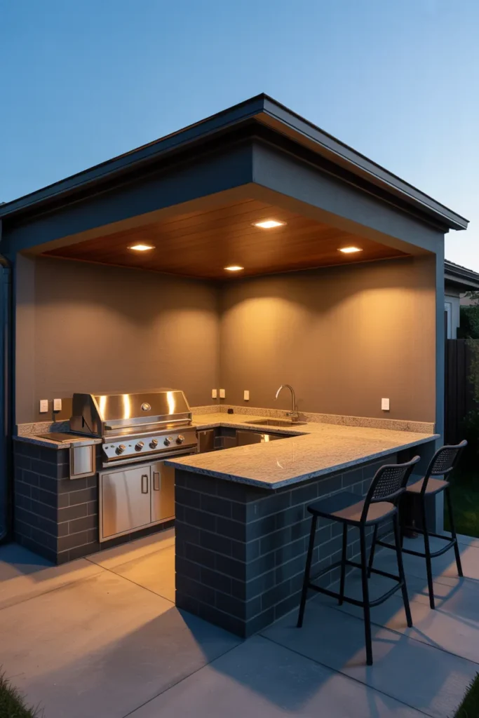 The Outdoor Kitchen Bar Combo That Puts Grilling and Entertaining in One Zone