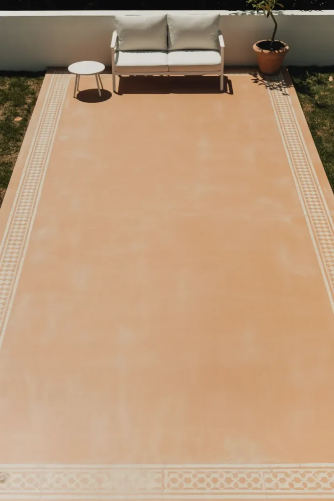 The Painted Patio Floor That Transforms a Worn Concrete Slab for Almost Nothing