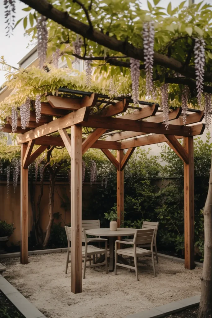 The Pergola-Style Overhead Frame Built from Four Posts and Horizontal Beams
