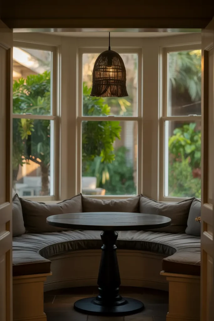 The Round Table in a Kitchen Bay Window Alcove