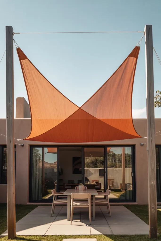 The Shade Sail Installation That Solves Sun Exposure Without a Permanent Roof