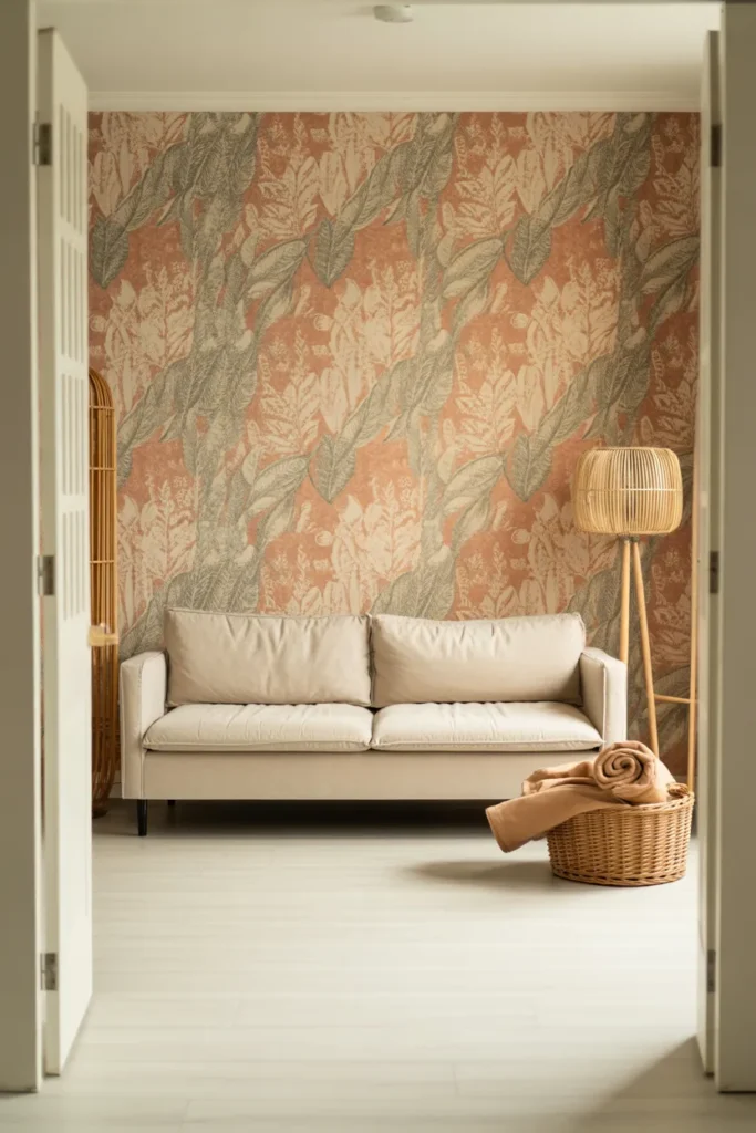 Use Removable Wallpaper on One Accent Wall to Transform a Rental Room