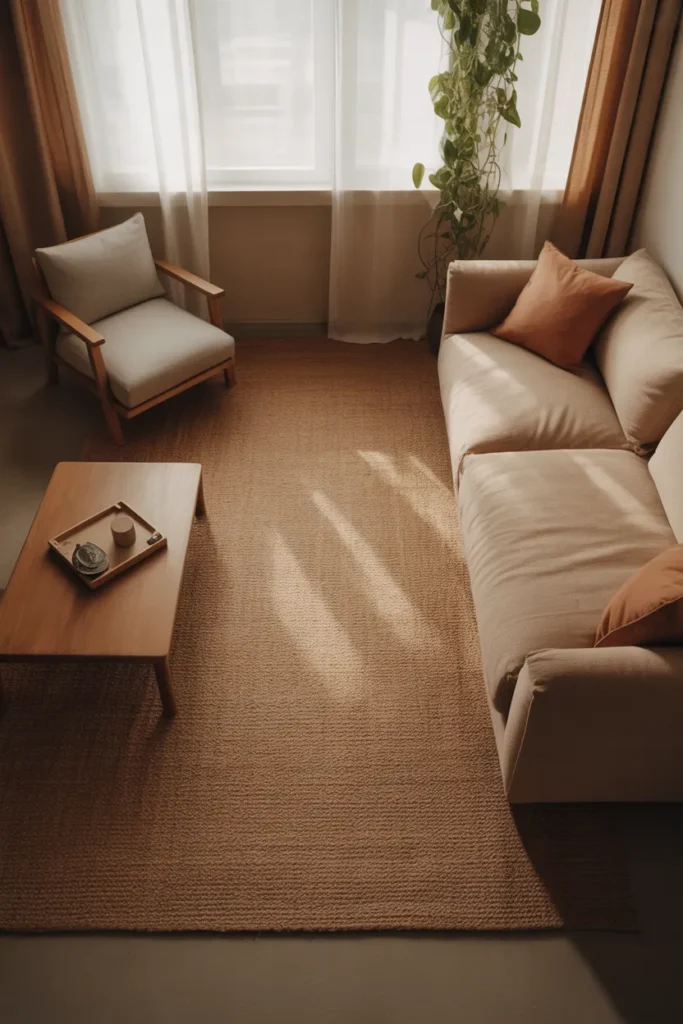 Use a Large Area Rug to Anchor the Entire Seating Zone