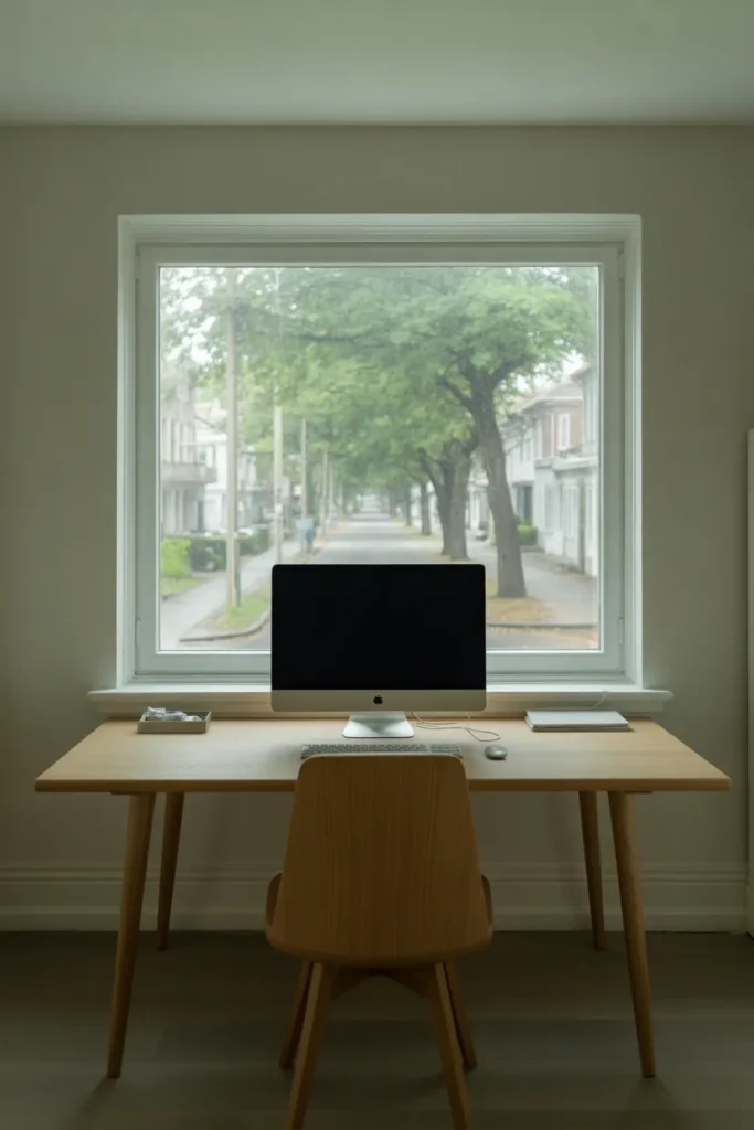 Window-Facing Desk With Full Natural Light