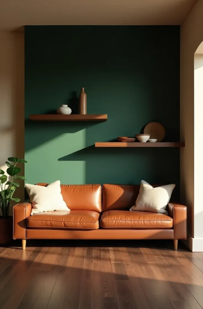 A Dramatic Dark Accent Wall in Charcoal or Deep Forest Green