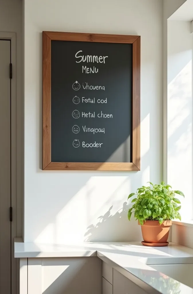 Add a Small Chalkboard or Linen Menu Board as a Seasonal Kitchen Feature