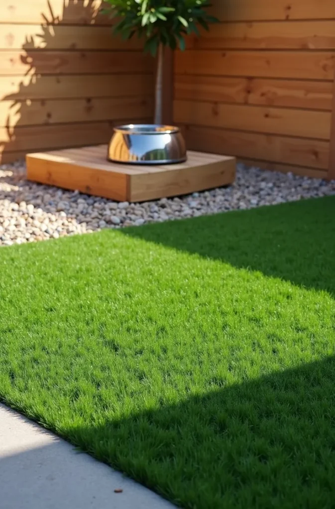 Artificial Turf Dog Yard With Drainage Built In