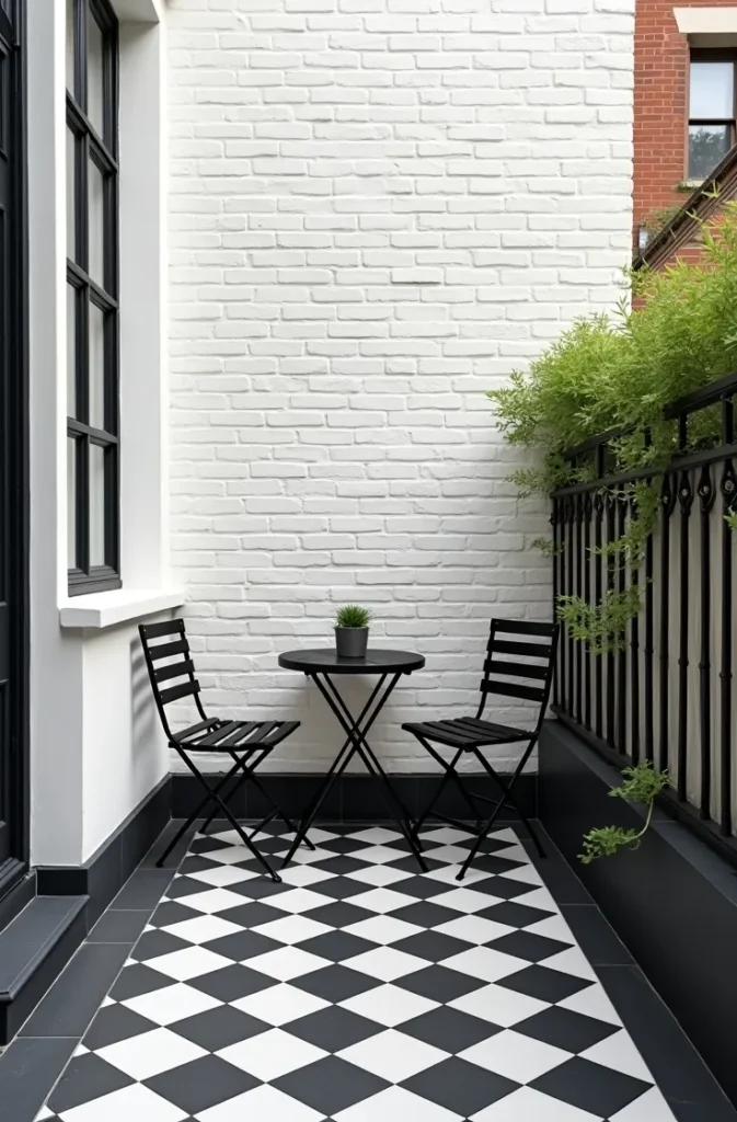 Classic Diamond Orientation to Make a Small Patio Feel Larger