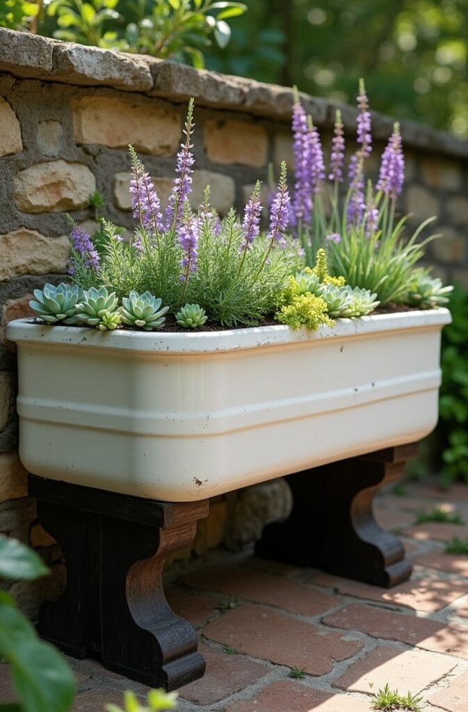 Convert a Cracked Ceramic Sink Into a Raised Planting Basin With Drainage Built In