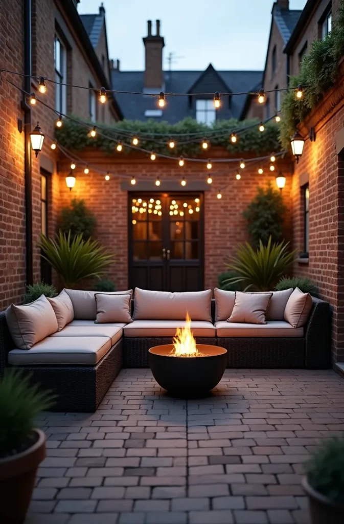 Create an L-Shaped Seating Layout Around a Corner Fire Pit