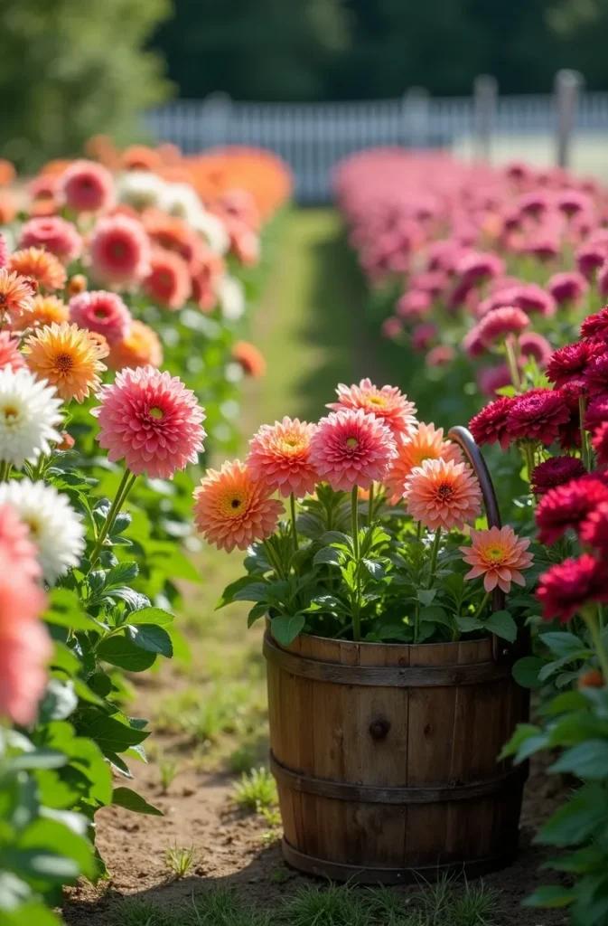 Cut Flower Garden Rows Designed for Regular Harvesting