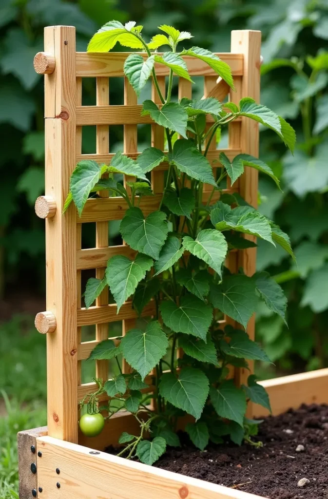 DIY Lattice Trellis Panel for Vertical Vegetable Gardens