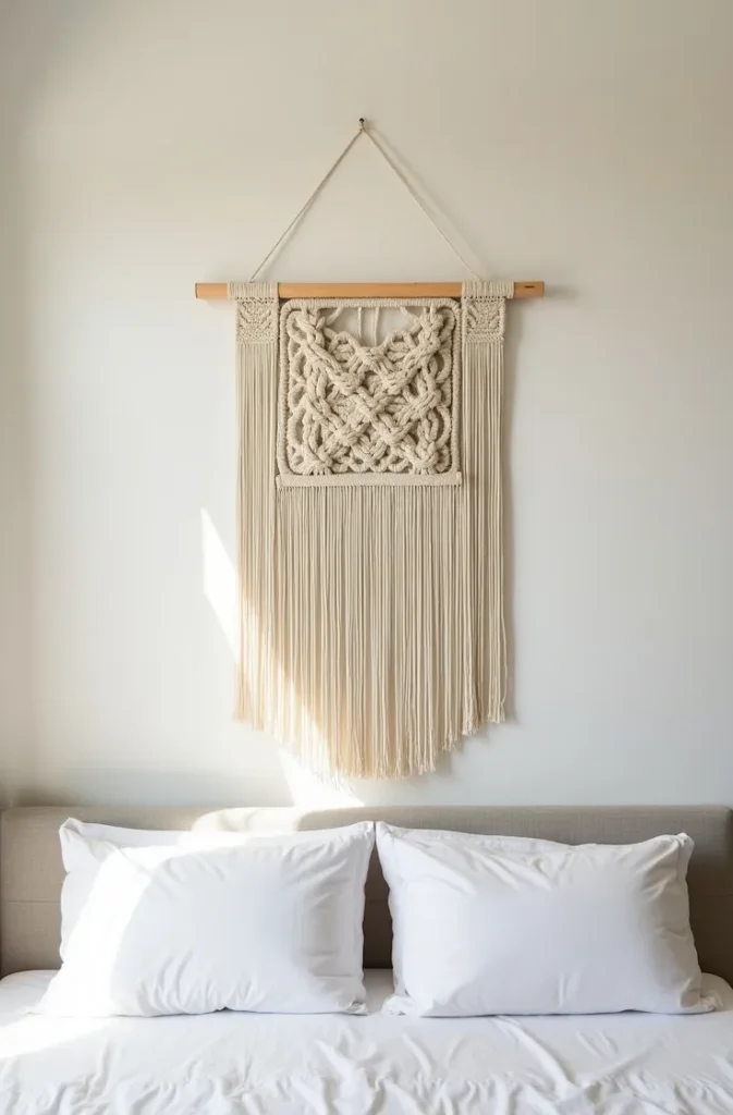 DIY Macrame Wall Hanging That Works as a Focal Point in a Bedroom or Living Room