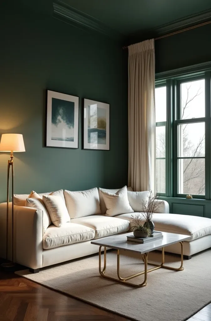 Dark Sage Green Living Room How to Use the Deep Version Without Losing Light