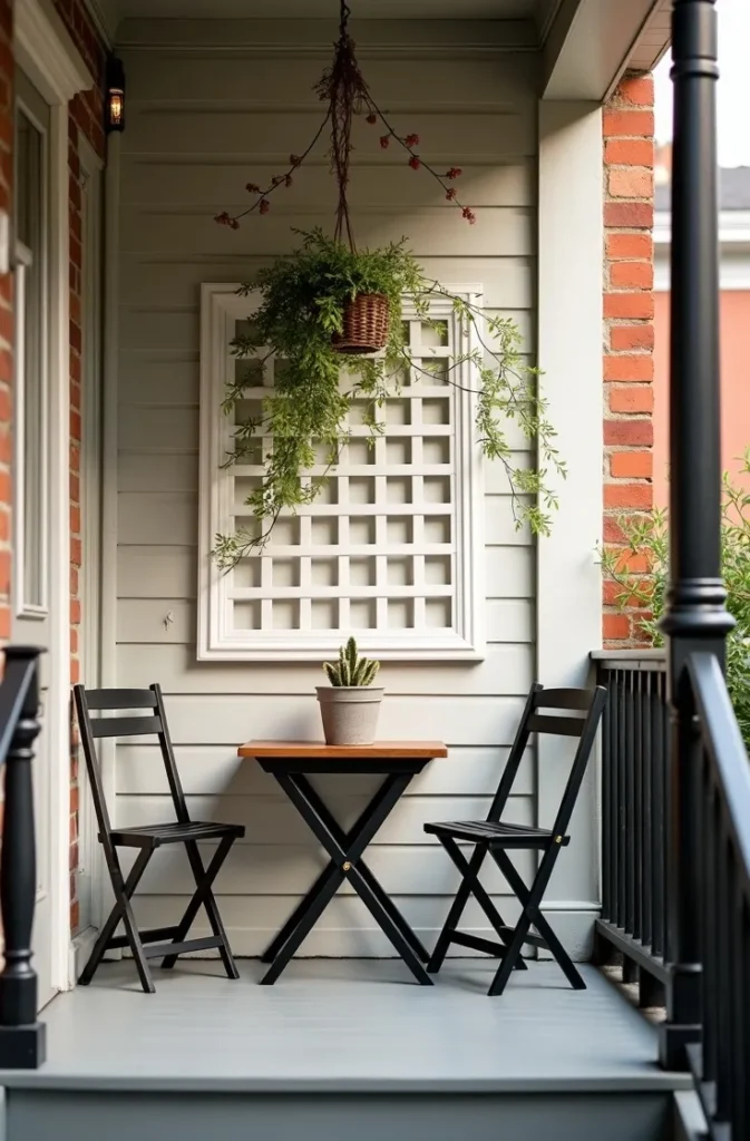 Design a Narrow Porch for a Townhouse or Rowhouse Using Vertical Space and Foldable Furniture