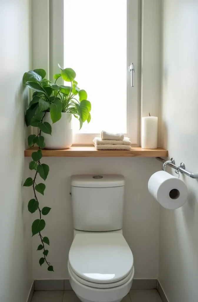 Display a Single Thriving Plant to Add Life to a Bathroom Without Overwhelming the Space