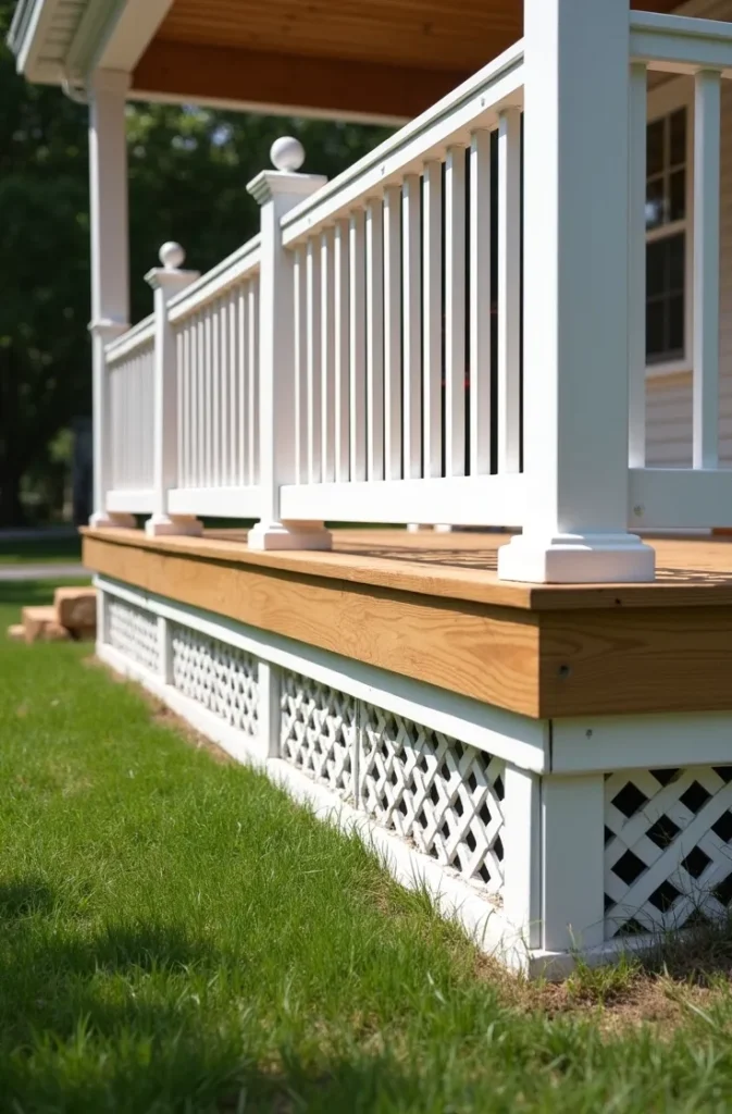 Classic White Wood Lattice for a Clean Garden Border